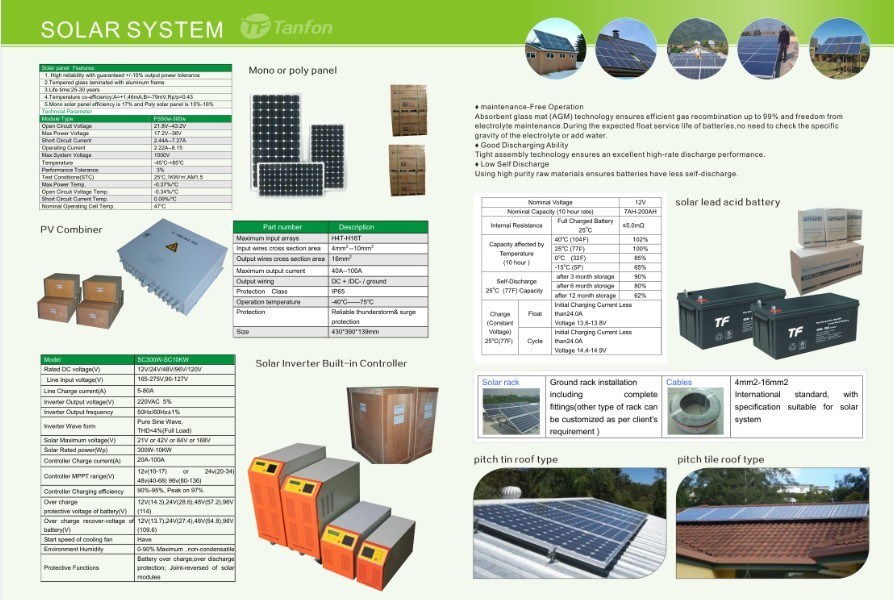 5kw 10kw Solar Panel Power System for Home Use/ Solar Home System