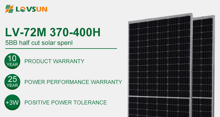 Lovsun 156.75mm Half Cut Monocrystalline Solar Power Panels