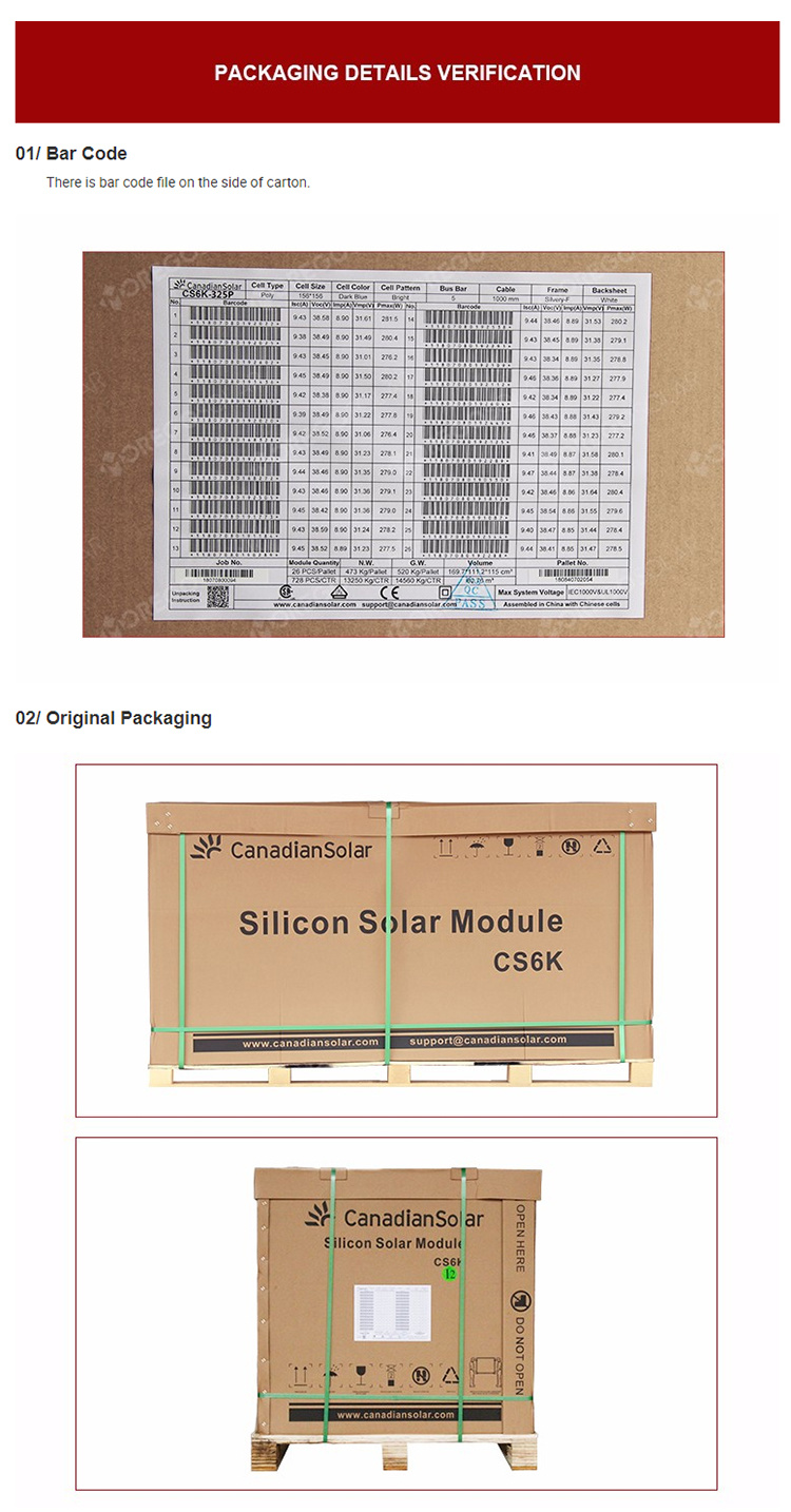 Canadian Solar Poly 325W 330W Solar Panel with Best Price