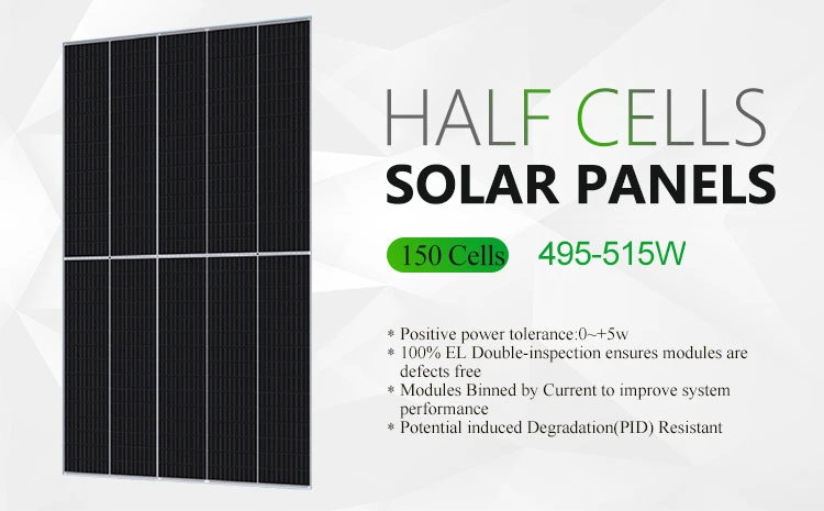 Best Price 10bb 495 Watt 500W 150 Cells Mono Solar Panels for Solar Project Use