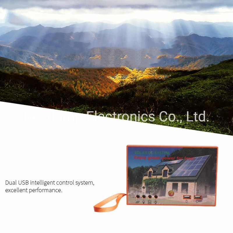 Hot Sale Portable Solar Home System 6W/12V Solar Panel Charge Battery