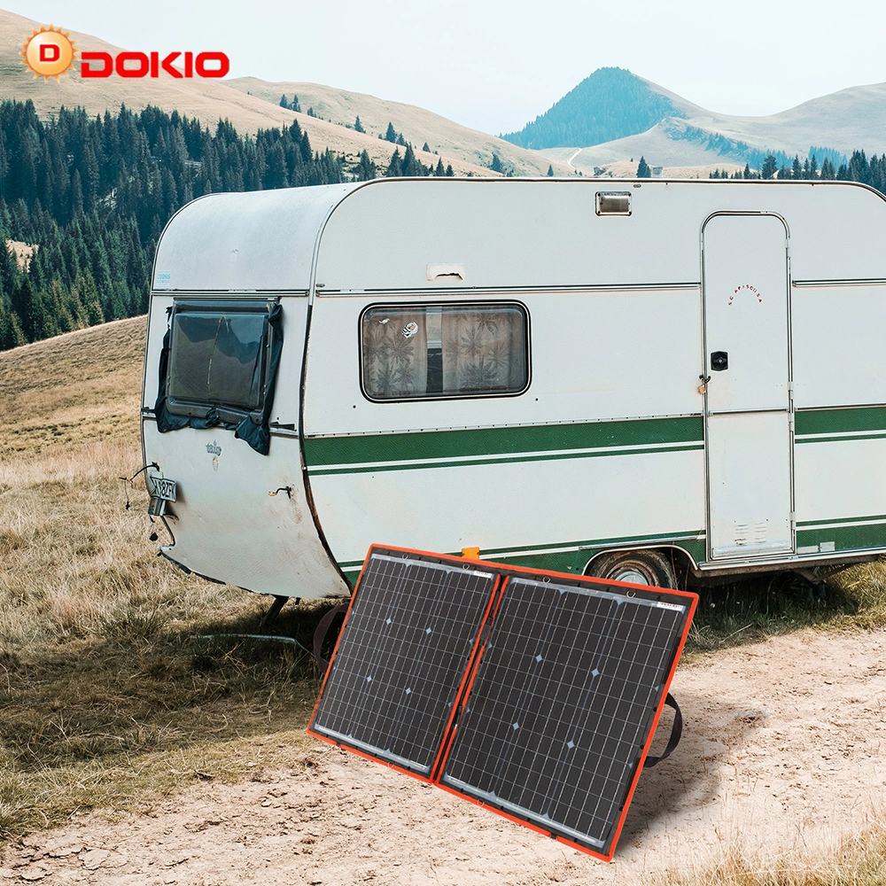 Dokio 18V 80W Flexible Foldable Mono Solar Panel Outdoor Portable Solar Panel for Travel&Boat&RV High Quality Solar Panel China