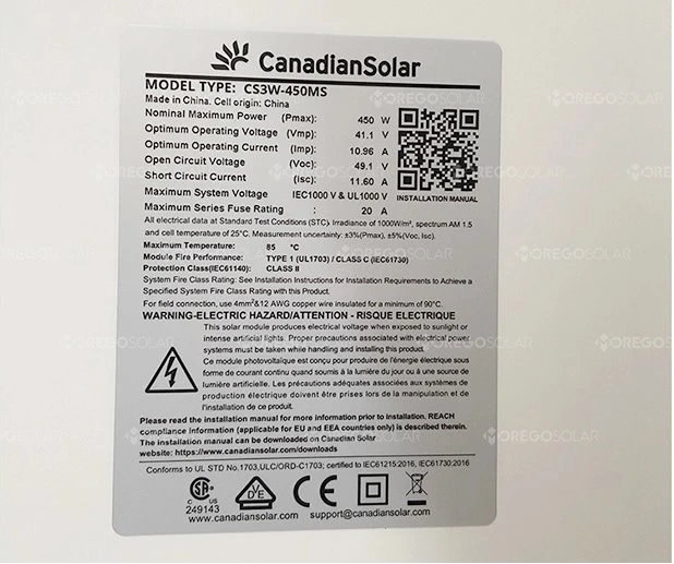 Best Price Canadian Solar Poly Solar Panel 435W 440W 445W 450watt 455W 460W Solar Panels Factories