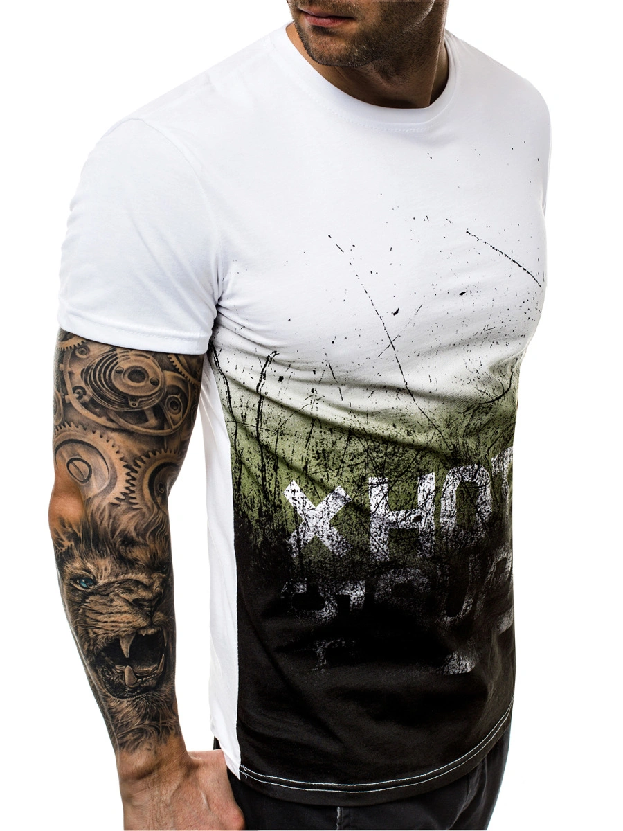 Men's Short Sleeve Printed T-Shirt Casual Sport T-Shirt Fashion Clothing