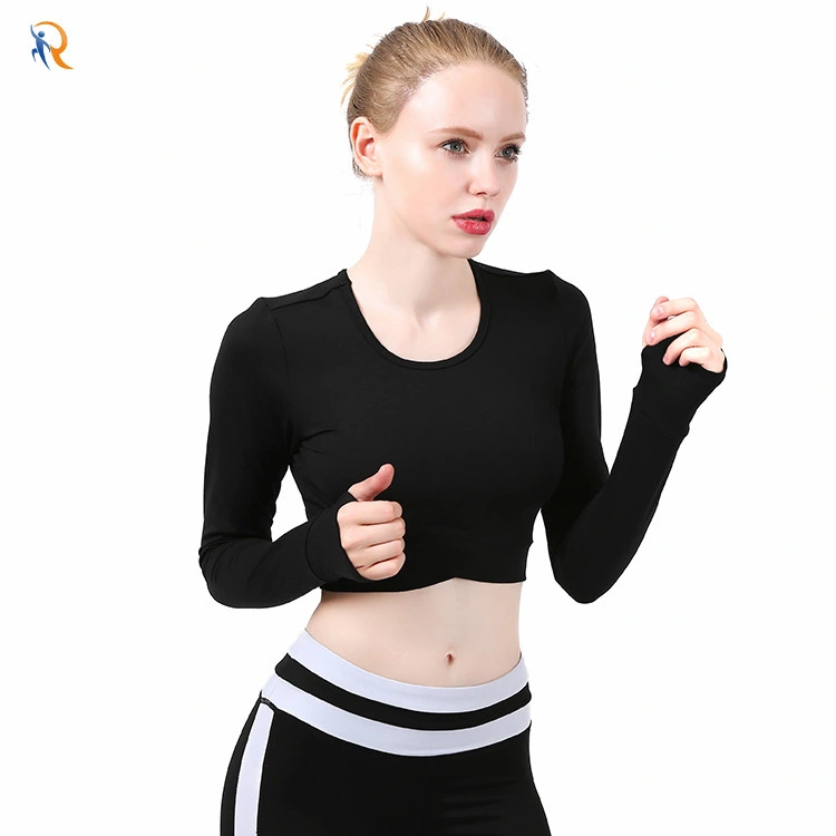 Hot Selling Sport Long Sleeve T-Shirts Sexy Ladies Yoga Wear