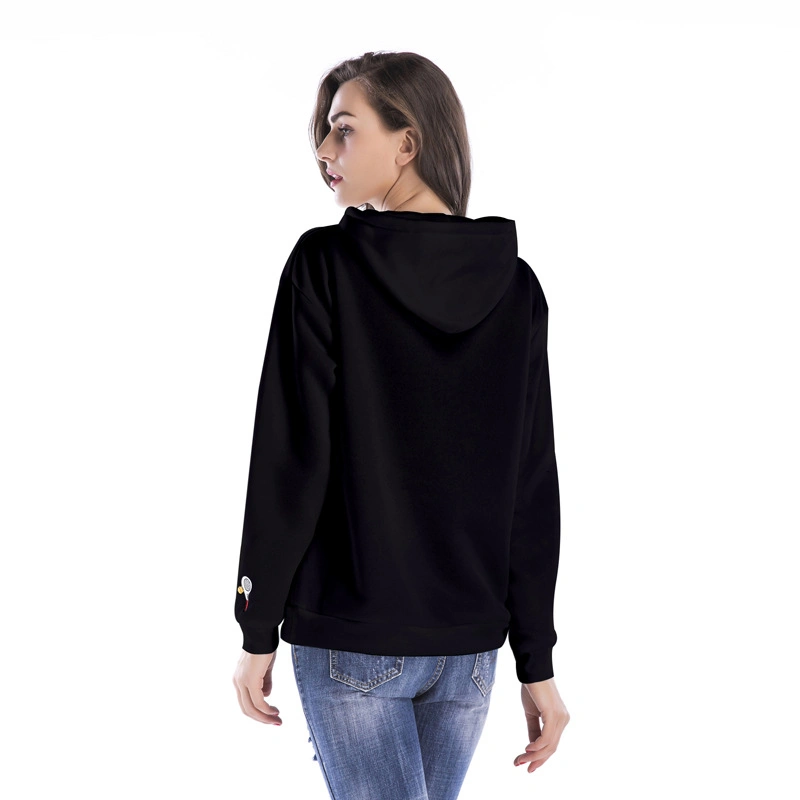 Women Black Hoodies Women's Cotton Sweatshirt Classics Pullover Ladies Hoody