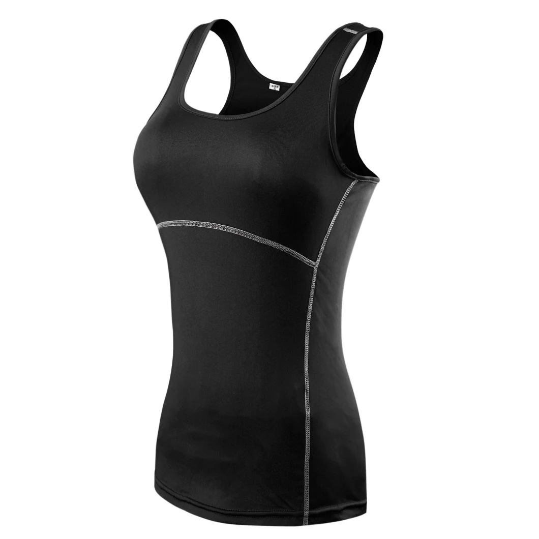 Ladies Lycra T-Shirt Women Tight Vest Sportswear Yoga Wear Vest