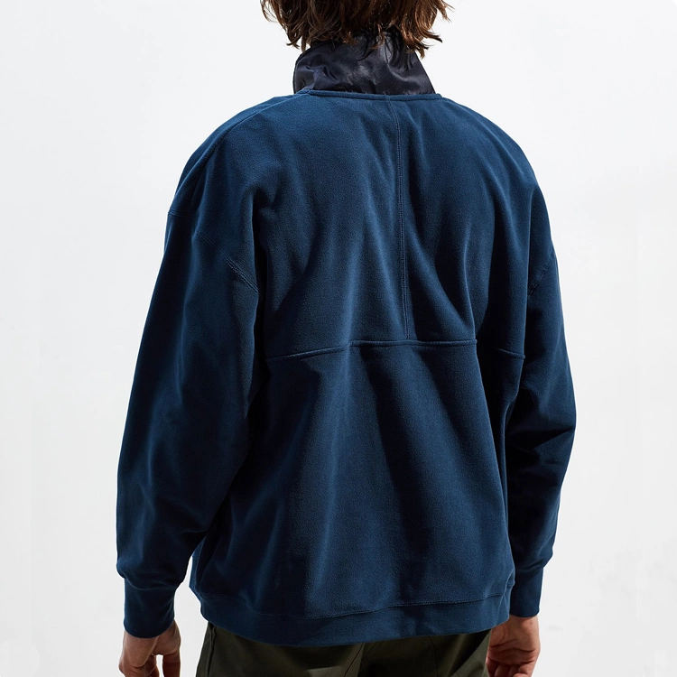 Wholesale Outdoor Wear French Terry Men Sweatshirt Custom Half-Zip Fleece Pullover Oversized Sweatshirt