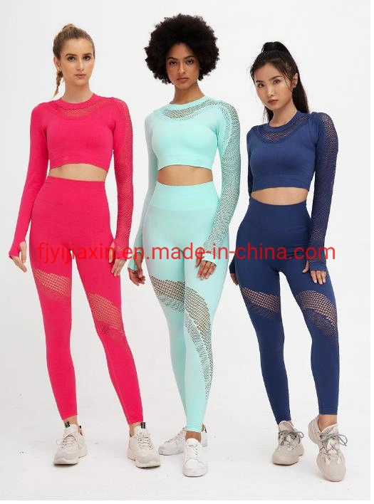 Woman Fitness Yoga Top High Waisted Workout Leggings Yoga Wear Sport Clothing Set