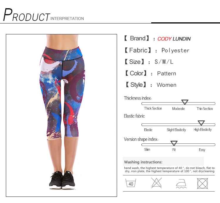 Cody Lundin Women Sportswear Plus Size Quick Dry Jacquard Cropped Yoga Pants