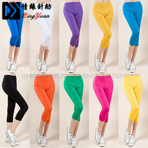 Women's Casual Seamless Capri Leggings Workout Pants Colorful Leggings