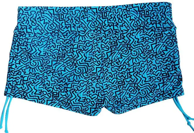 Blue Printed Short Swim Trunks Best Board Shorts for Sports Running Swimming Beach Surfing Shorts