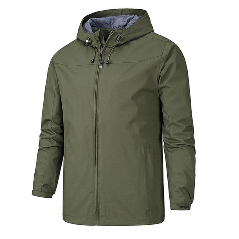 Warm Solid Color Lightweight Hooded Coat Outdoor Sports Zipper Jacket