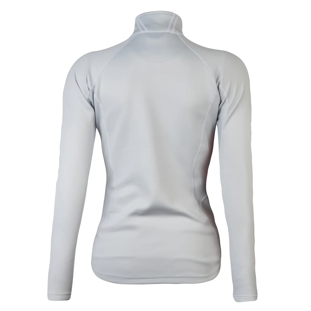 Wholesale Women's Sports Wear Half-Zip Plain White Color Sweatshirt