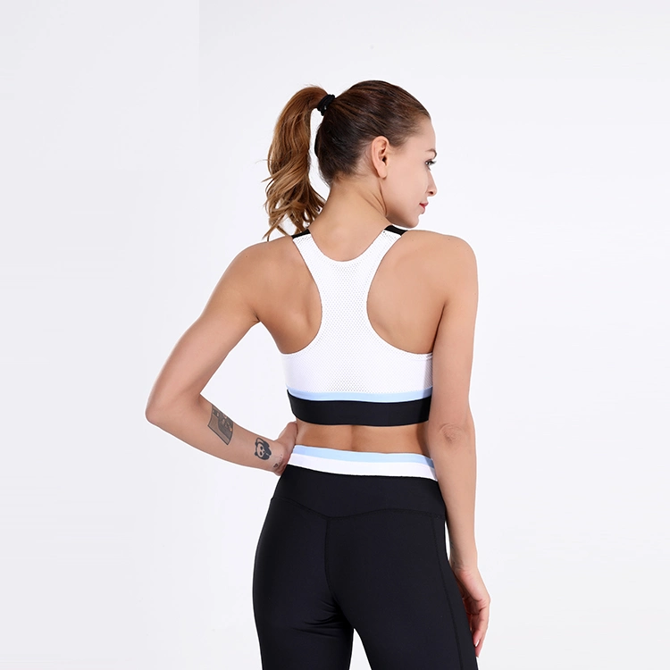 New Fashion Stylish Sexy Striped Yoga Wear Nylon Spandex Custom Sports Bra Logo Gym Wear Fitness