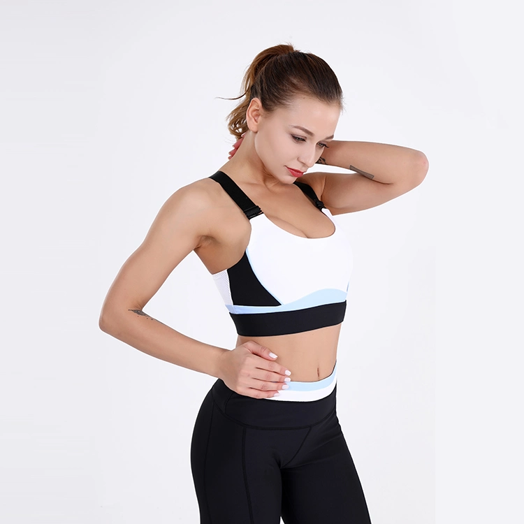 New Fashion Stylish Sexy Striped Yoga Wear Nylon Spandex Custom Sports Bra Logo Gym Wear Fitness