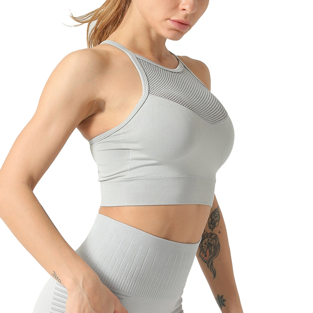Beauty Back Mesh Seamless Sports Underwear Ladies Quick Dry Shockproof Yoga Running Fitness Bra Vest