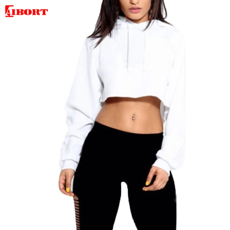 Aibort High Quality White Athletic Woman Gym Hoodies with Leggings (X-ND087)