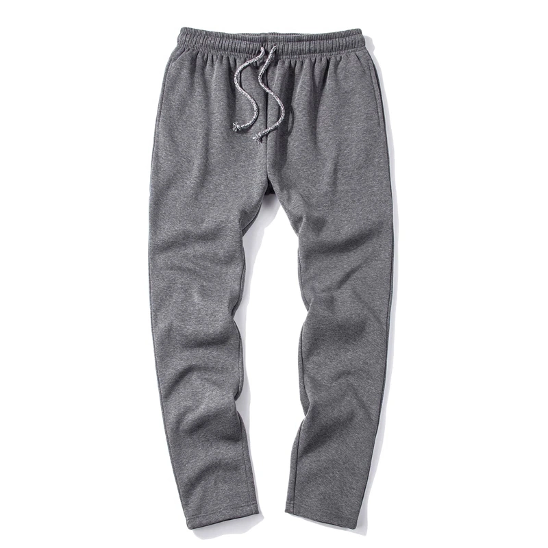 Men’ S Custom Logo Jogging Pleated Skinny Track Pants Grey Sweat Pants Winter Casual Trousers