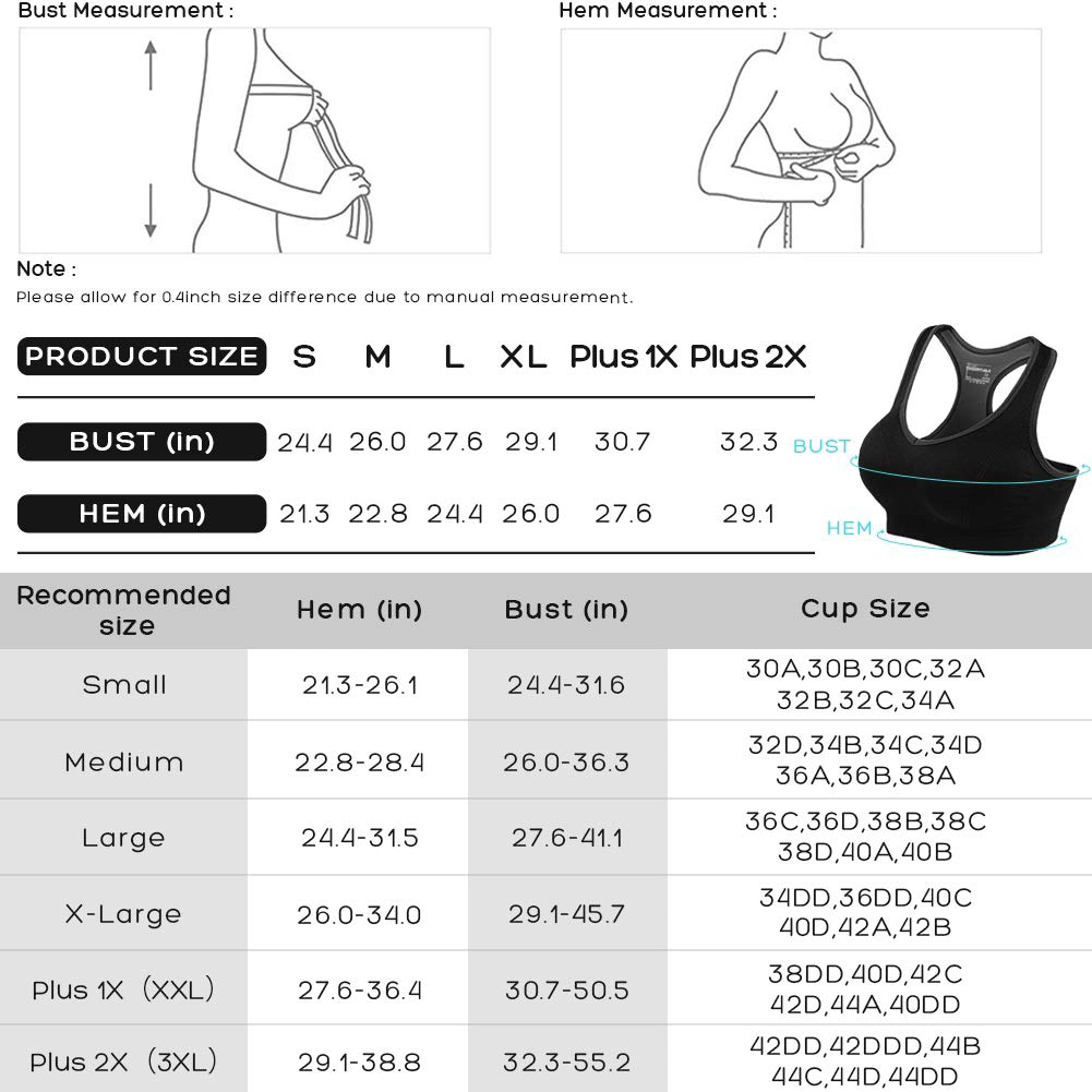 Racerback Sports Bra Padded Seamless High Impact Support Bras for Yoga Gym Workout Fitness with Removable Pads