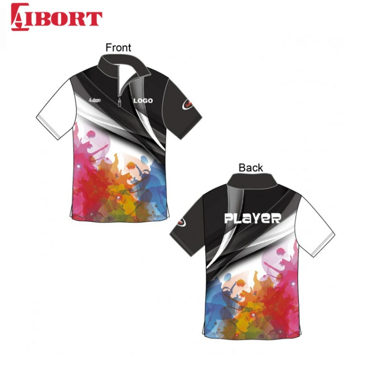 Summer Polo Shirts with Zip up Sublimated T Shirts with Zipper for Woman