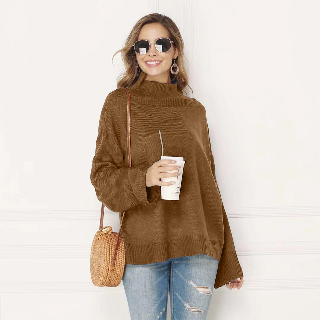 Turtleneck Round Neck Pullover Women Sweater Winter Knitted Clothing