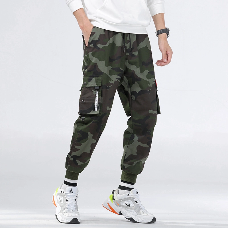 Camouflage Cargo Pants Men Hip Hop Skateboard Jogger Fashion Casual Beam Feet Pant Men