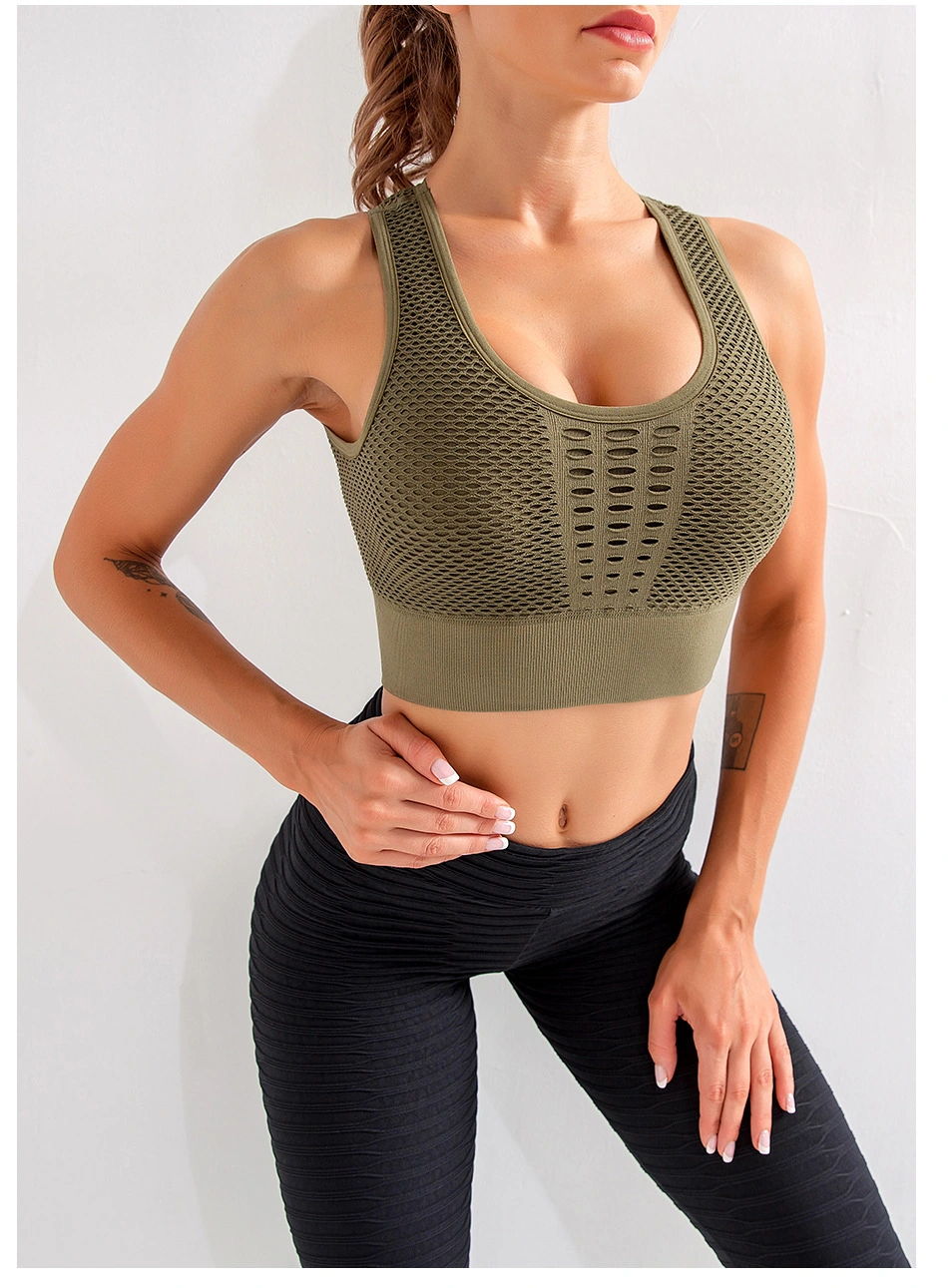 New Back Bra Seamless Breathable Sports Quick-Drying Shockproof Yoga Running Fitness Pants