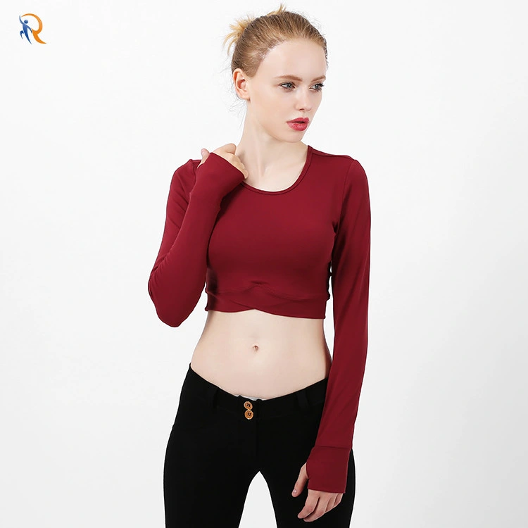 Hot Selling Sport Long Sleeve T-Shirts Sexy Ladies Yoga Wear