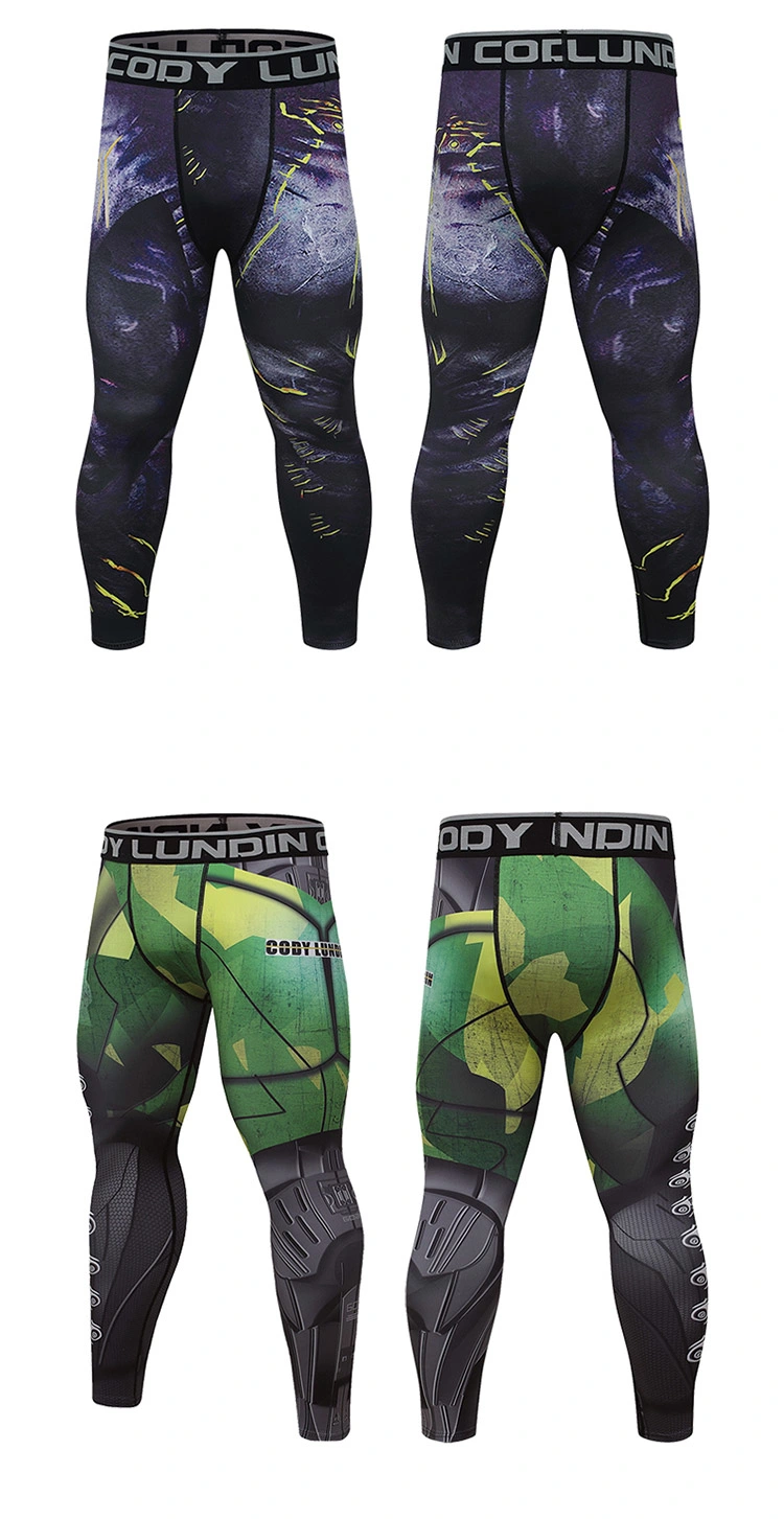 Cody Lundin Skin-Friendly Fashionable Men Compression Tight Leggings Running Sports Male Gym Fitness Jogging Pants Men Sportswear Tracksuit