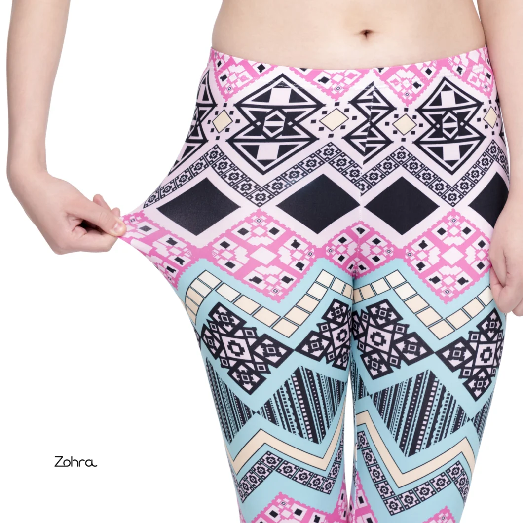 Aztec-R Owy Brand Sexy Women Cropped Leggings Print Fitness Fashion Women Capri Pants