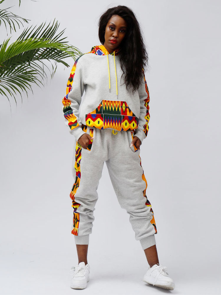 African Women Clothing Dashiki Print Sport Wear Two Pieces Set African Women Sport Wear