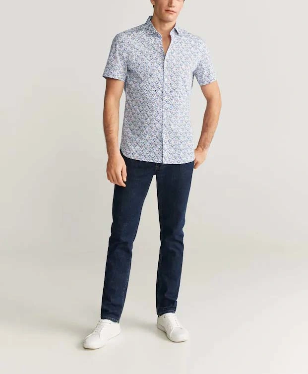 Slim Fit Floral Print Hawaii Shirt Custom Tie Dye Plain Gym Linen Short Sleeve Shirt