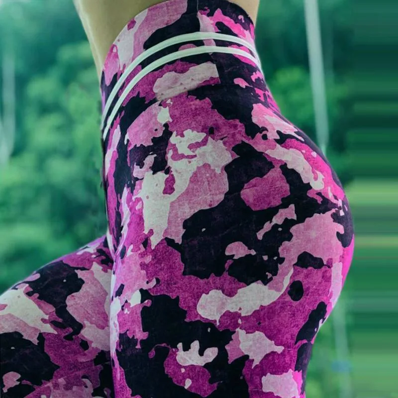 Purple Camouflage Yoga Pants Sports Leggings Tight Fitness Pants Yoga Clothes Women