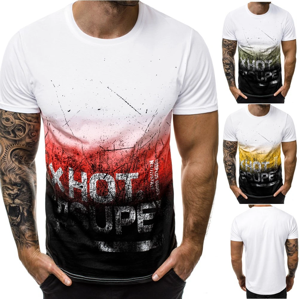 Men's Short Sleeve Printed T-Shirt Casual Sport T-Shirt Fashion Clothing