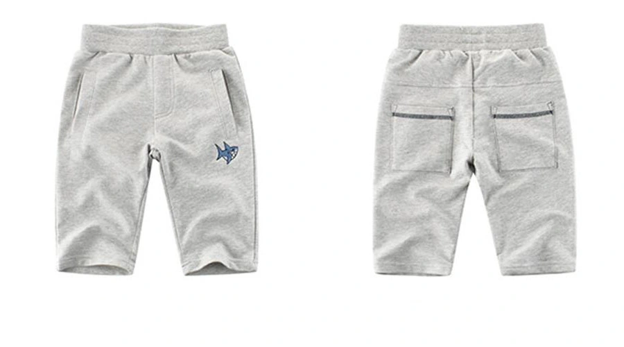 Children's New 2021 Sports Pants Boys' Cropped Pants Pure Cotton