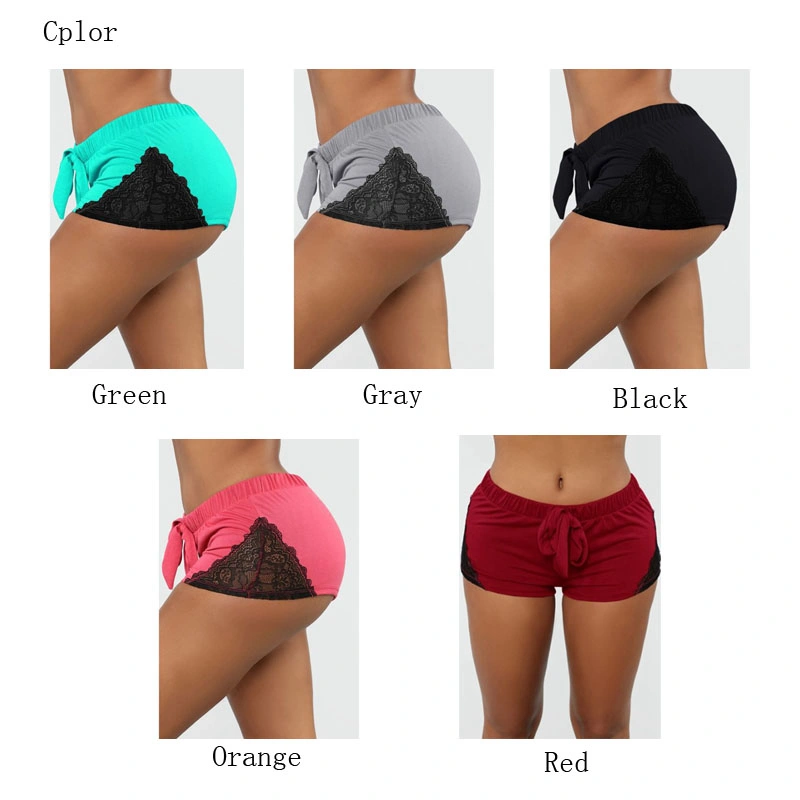 2020 Shorts Women Fashion Lace Patchwork Sports Casual Shorts Sports Yoga Pants