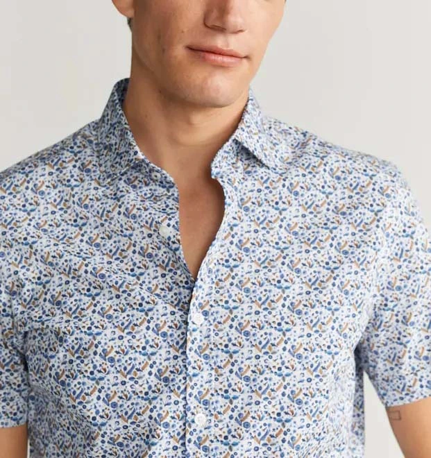 Slim Fit Floral Print Hawaii Shirt Custom Tie Dye Plain Gym Linen Short Sleeve Shirt