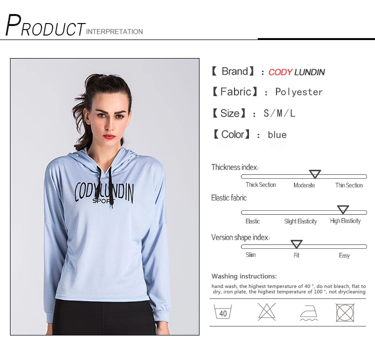 Cody Lundin Fashion Wholesale Pullover Sports Hoodie Women Lady Yoga Gym Wear Hoodie