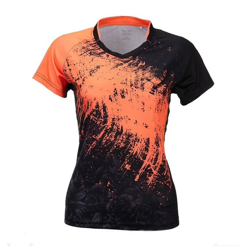V Neck Anti-Sweat Sports T-Shirt Polyester for Men Women