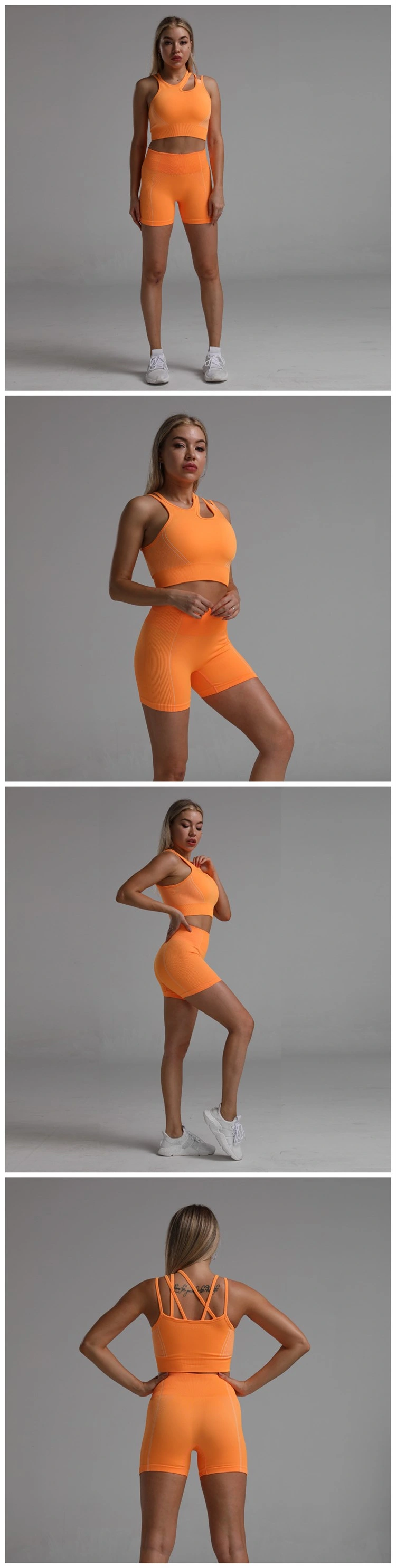 Wholesale Booty Scrunch Yoga Workout Short Set 2 Piece Sport Fitness Wear Women Crop Top Workout Short Gym Yoga Wear