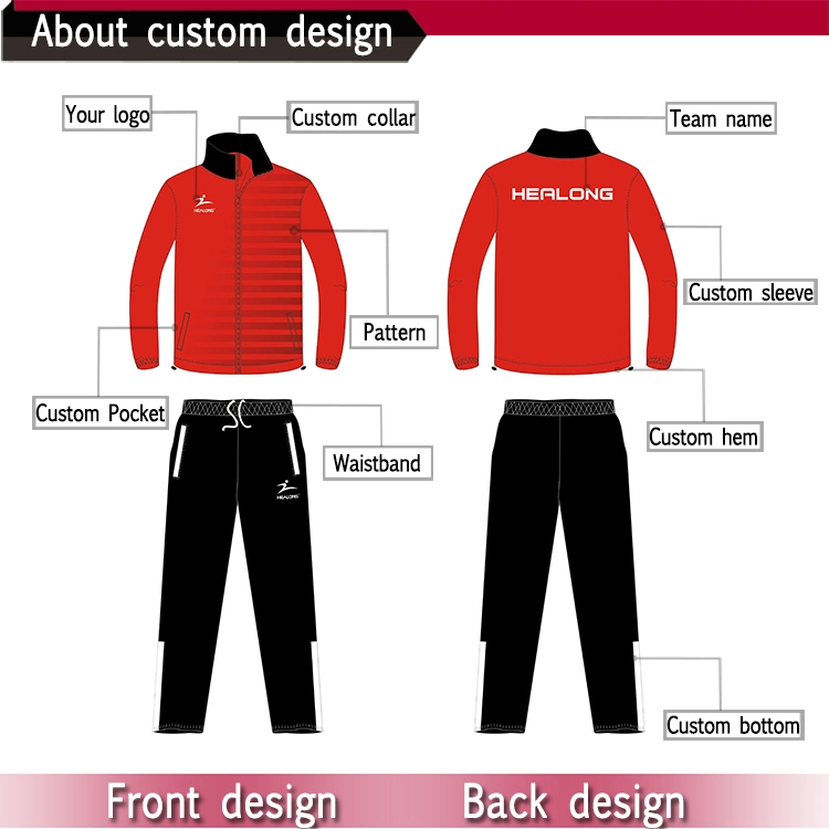 Customized Sublimation Sportswear Zipper Men Sport Tracksuit Custom Baseball Jacket