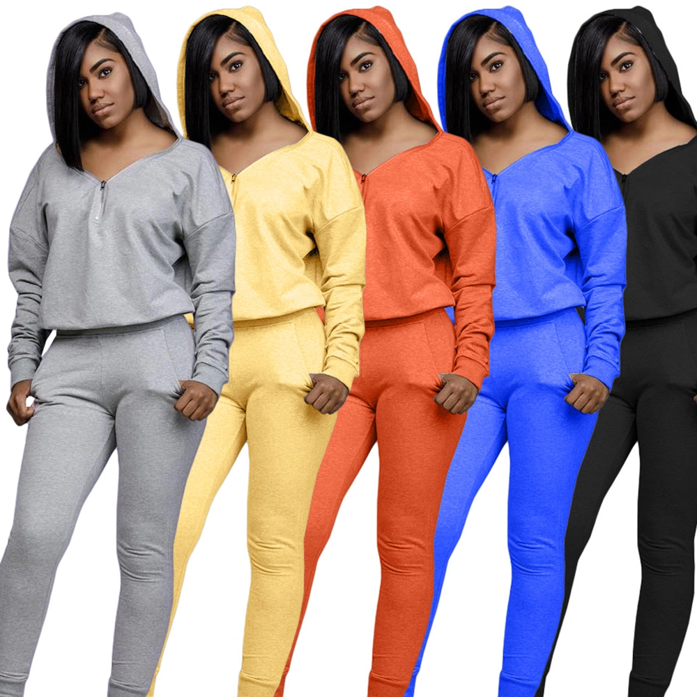 Women Fall Two Piece Outfits Long Sleeve Female Ladies Sport 2 Piece Set, Hoodie Set