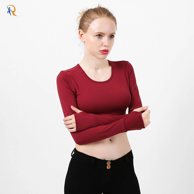 Hot Selling Sport Long Sleeve T-Shirts Sexy Ladies Yoga Wear