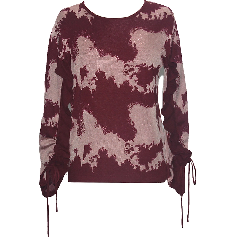 Artistic Jacquard Spring and Winter Ladies Knitted Pullover Women Knitting Long Sleeve Round Neck Sweater