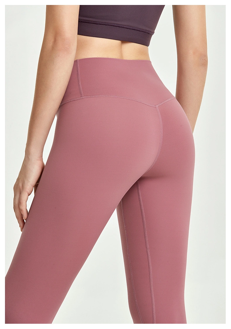 Naked Feeling Yoga Pants Women High Waist Hip Tight Running Fitness Exercise Pants Cropped Trousers