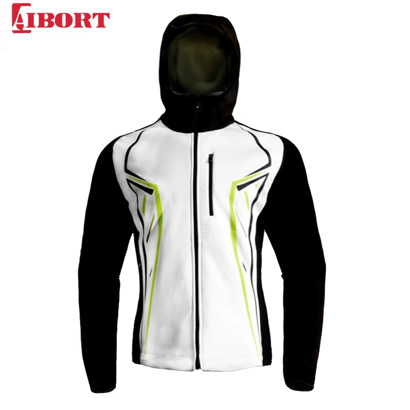 Aibort White Mens Full Sport Zipper Fleece Jacket (Z-JK200213J)