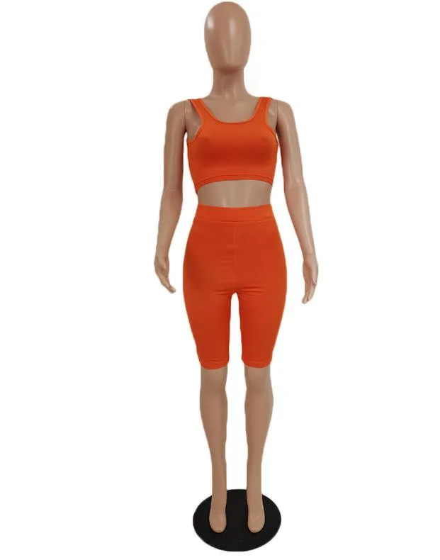 2021 Spring Women Clothing Solid Color Sporting Suit Yoga Wear Suit Set Two Piece Women Set