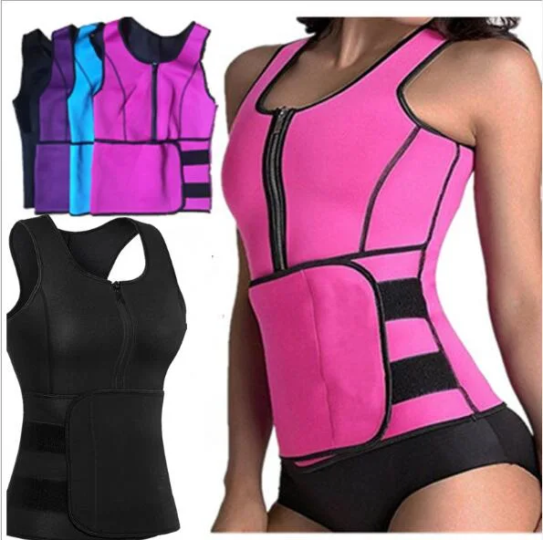 Sports/Gym Vest Zip Closure Belly Girdle Belt Neoprene Ladies/Women Bodysuit, Vest