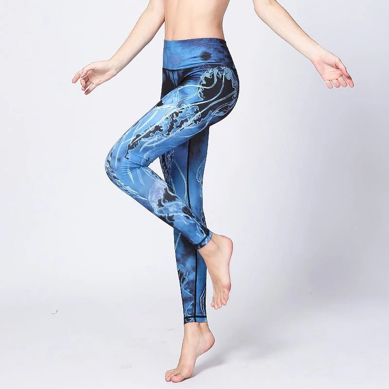 Fashion Outdoor Sports Quick-Drying Pants Ladies Fitness Printed Yoga Pants